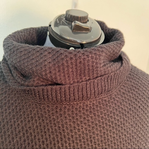 Sanctuary Waffle Knit Cowl Neck Black Sweater - Picture 6 of 11